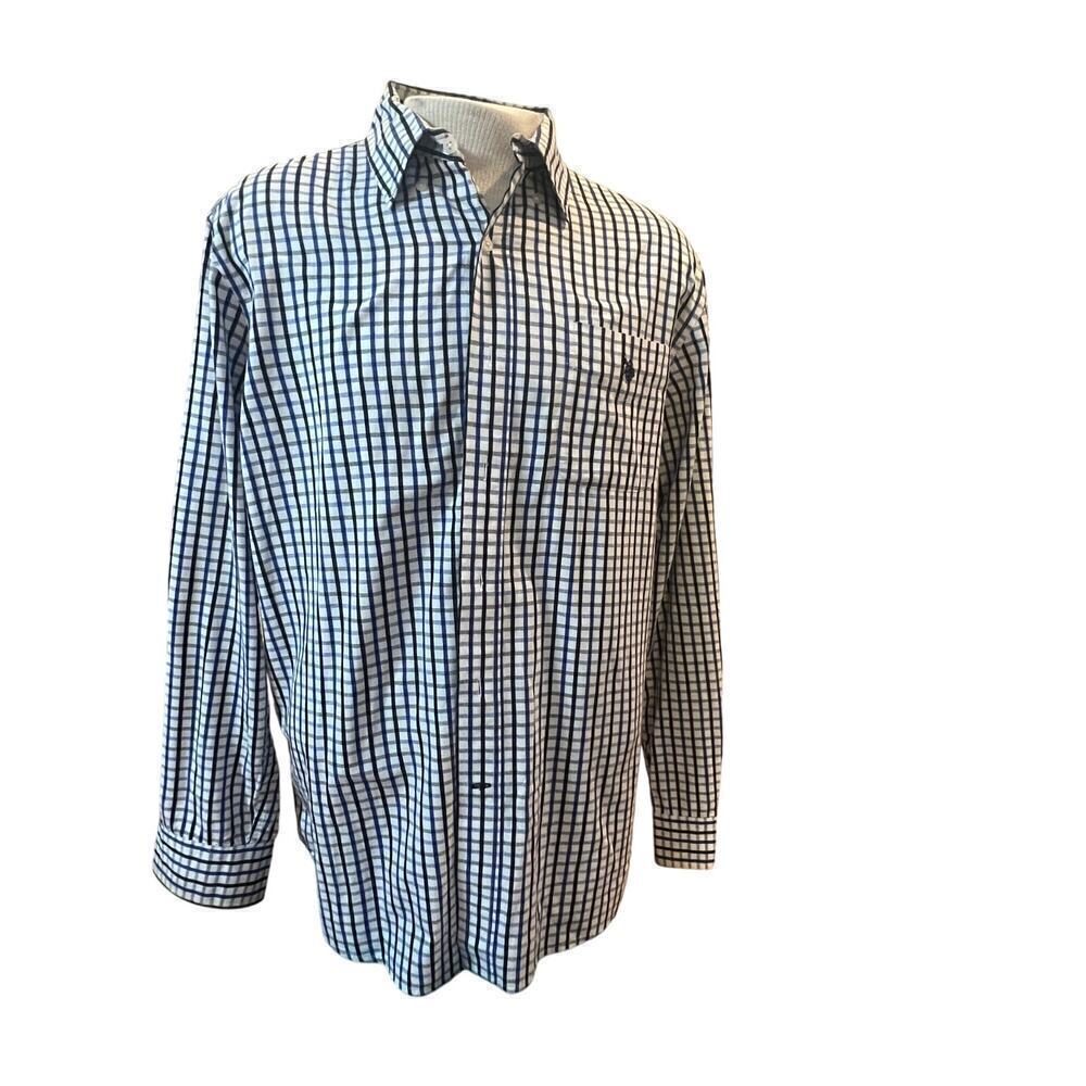 US POLO ASSN LONG SLEEVE PLAID BUTTON UP MENS SIZE LARGE